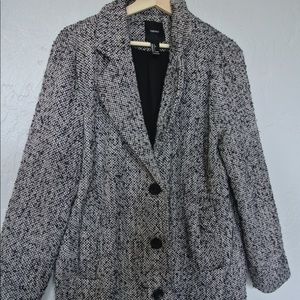 Forever 21 Blazer Jacket Black White Coat